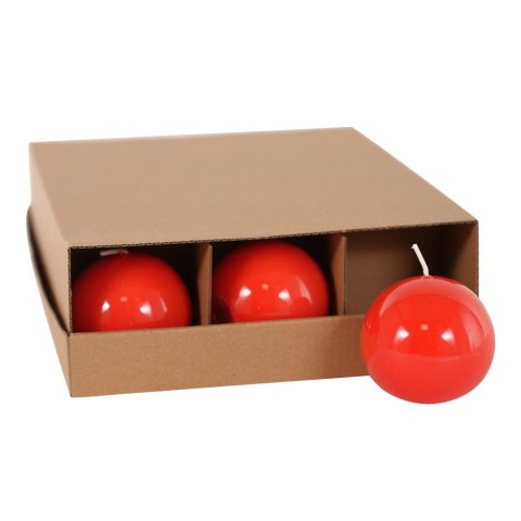 CANDELA SFERA SMALTATA MM.60 ROSSO